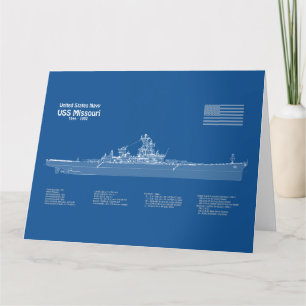 Carte De Remerciements USS Missouri - Plan de plan d'expédition ABD