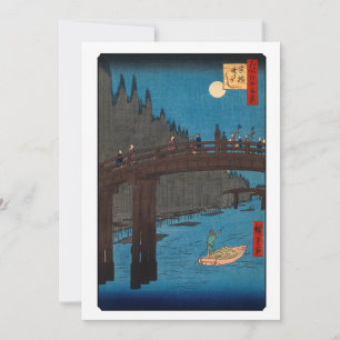 Carte De Remerciements Utagawa Hiroshige - Kyoto Bridge by Moonlight