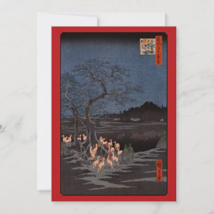 Carte De Remerciements Utagawa Hiroshige - Le réveillon du Nouvel An tire