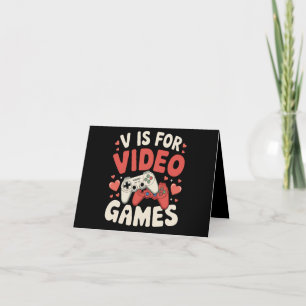 Carte De Remerciements V est pour les jeux vidéo Funny Valentines Day Jou