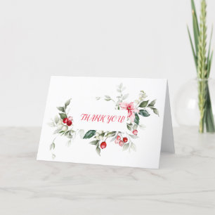 Carte De Remerciements Vacances d'hiver holly RED BERRY succursales