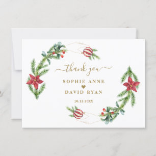 Carte De Remerciements Vacances d'hiver Pine Cônes Christmas Balls Mariag