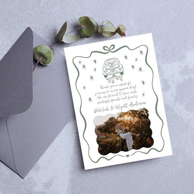 Carte De Remerciements Vaches lunaires | Doodle à main | (Créateur téléchargé)