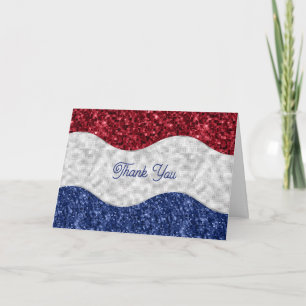 Carte De Remerciements Vagues de Mosaïque Patriotique