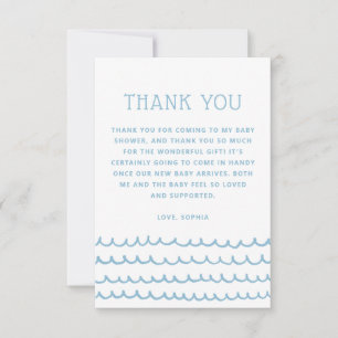 Carte De Remerciements Vagues océaniques Blue Nautical Beach Baby showe
