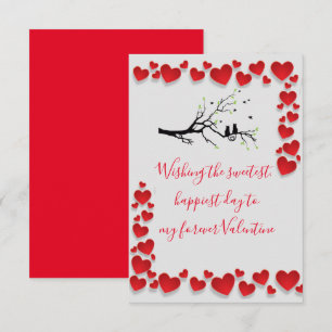 Carte De Remerciements Valentine Birds