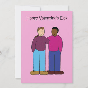 Carte De Remerciements Valentine interracial pour les couples masculins
