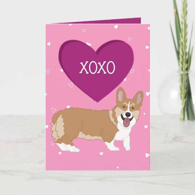 Carte De Remerciements Valentines Jour Corgi XOXO (Devant)