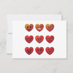 Carte De Remerciements Valentines Jour Silly Visages Coeurs Drôle