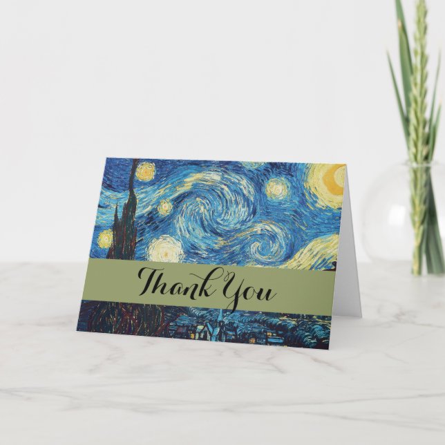 Carte De Remerciements Van Gogh Starry Classic Nuit Impressionnisme Art (Devant)