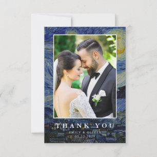 Carte De Remerciements Van Gogh Starry Mariage de nuit