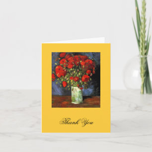 Carte De Remerciements Vase avec les Red Poppies Vincent van Gogh.