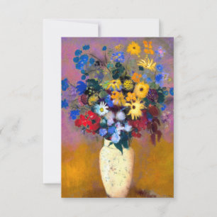 Carte De Remerciements Vase blanc avec fleurs Odilon Redon