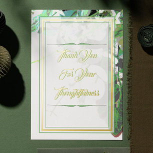 Carte de remerciements végétal et végétal Mariage