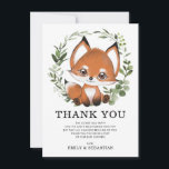Carte De Remerciements Végétation capricieuse Fox Wild One Forest Baby sh<br><div class="desc">Carte de remerciements à thème en bois de Whimsical avec une adorable aquarelle illustration d'un renard doux et d'élégante végétation botanique. Les champs de texte sont entièrement modifiables. Vous pouvez modifier le libellé en fonction de votre événement, p.ex. anniversaire, baby shower / aspersion, baptême, baptême, baptême, baptême, jour de dénomination,...</div>