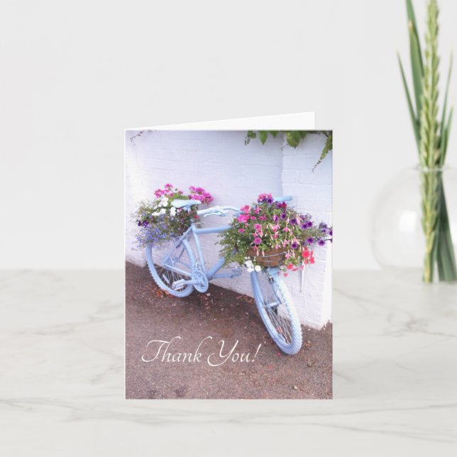 Carte De Remerciements Vélo Floral (Devant)