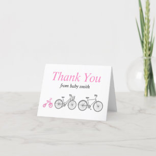 Carte De Remerciements Vélo rose