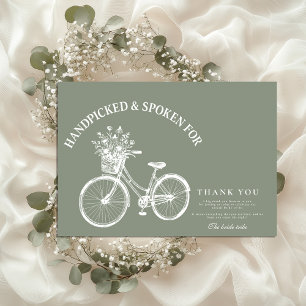 Carte De Remerciements Vélo rustique Douche Florale