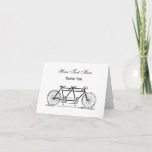 Carte De Remerciements Vélo vintage construit pour deux / Vélo tandem