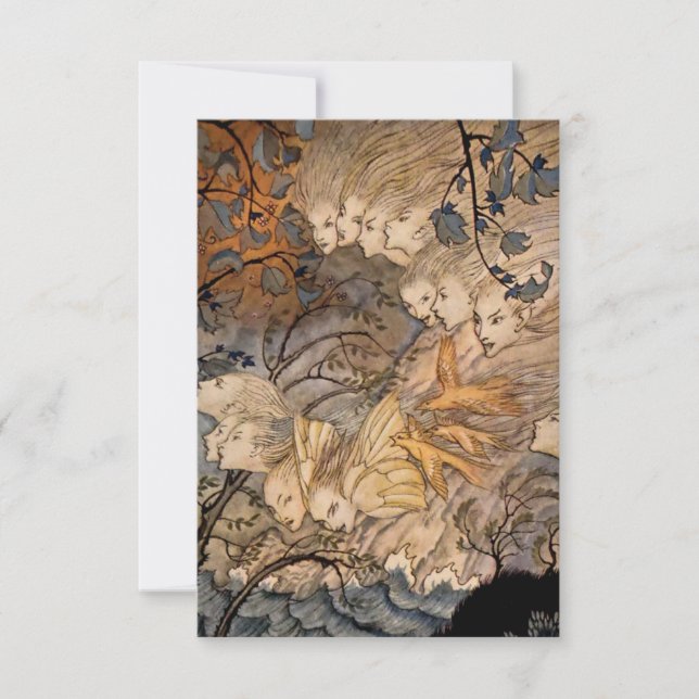 Carte De Remerciements "Vent Sprites" par Arthur Rackham (Devant)