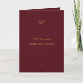 Carte De Remerciements VerAlion | Luxe Mariage Plié Bourgogne & Or