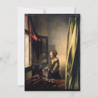 Vermeer - Fille lisant une lettre à une fenêtre ou