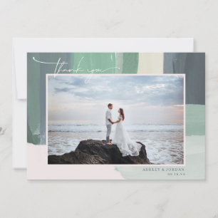 Carte De Remerciements Verre de mer   Remerciement de photo de mariage