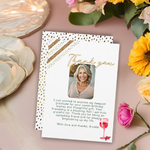 Carte De Remerciements Verre rouge Parties scintillant Anniversaire Photo