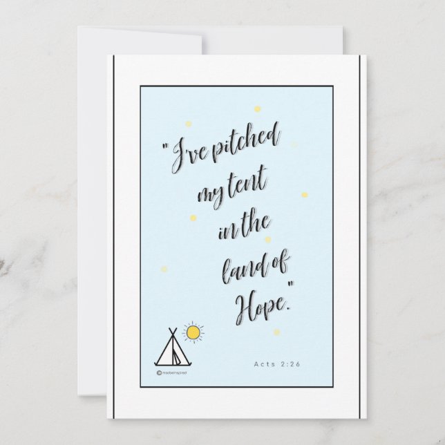 Carte De Remerciements verset biblique sur le arrière - plan bleu espoir (Devant)