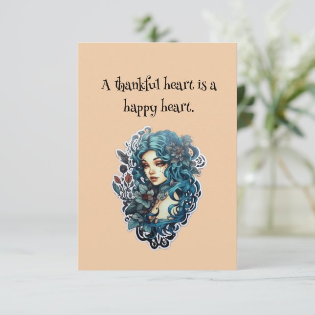 Carte De Remerciements versets bibliques sur l'action de grâce et la grat (Debout devant)