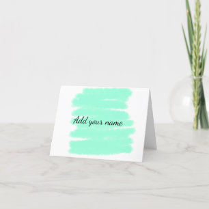 Carte De Remerciements Vert aquarelle ajouter nom message texte lancer
