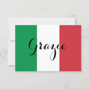 Carte De Remerciements Vert Blanc et Rouge Italien