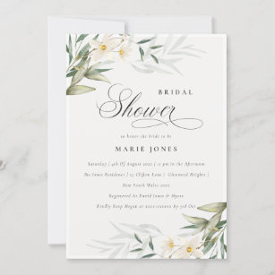 Carte De Remerciements Vert blanc rustique Fête des mariées Floral Invita