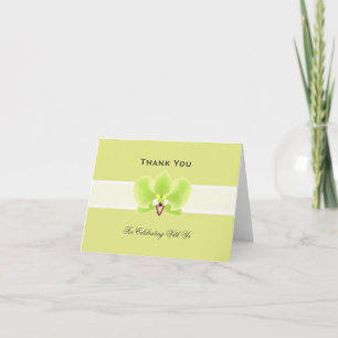 Carte de remerciements vert d'orchidée