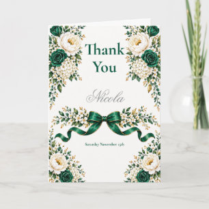 Carte De Remerciements Vert émeraude Sweet Sixteen