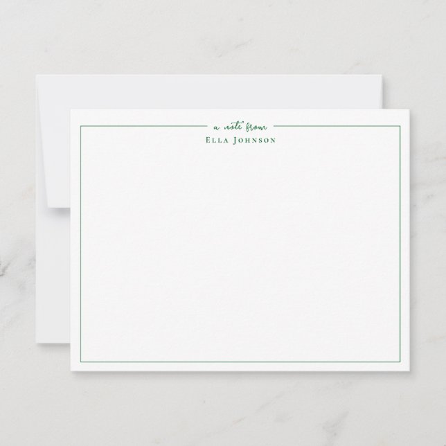 Carte De Remerciements Vert prépa & Blanc un mot de  (Devant)