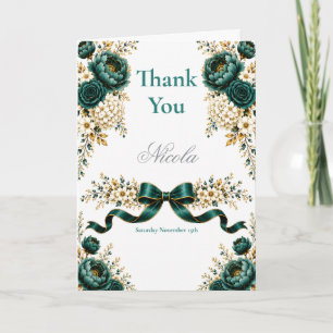 Carte De Remerciements Vert sarcelle Sweet Sixteen