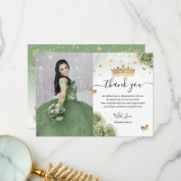 Vert sauge et or Quinceañera Photo Anniversaire