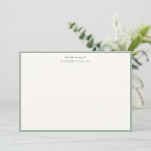 Carte De Remerciements Vert sauge rayé de la nurserie cadeau Baby Shower