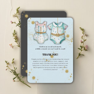 Carte De Remerciements Vêtements de bébé fantaisistes pour bébé de genre