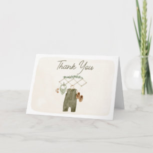 Carte De Remerciements Vêtements de bébé garçon bohème Baby Shower