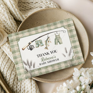 Carte De Remerciements Vêtements Gingham de Pêcheur Corde à Linge Fête Pr