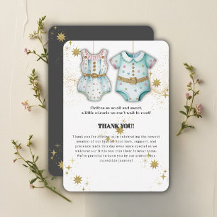 Carte De Remerciements Vêtements Whimsical Baby shower neutre genre