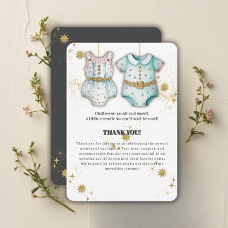Carte De Remerciements Vêtements Whimsical Baby shower neutre genre