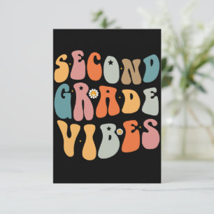 Carte De Remerciements Vibes de 2e année Retour à l'école École groovy 