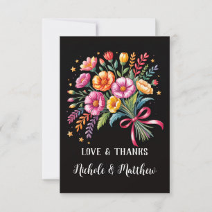 Carte De Remerciements Vibrant Mariage Bouquet Mariage