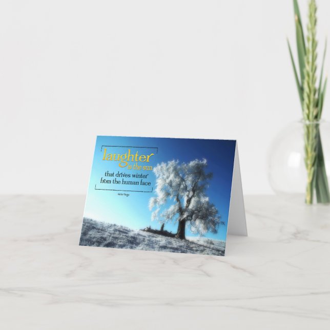 Carte De Remerciements Victor Hugo Citation Inspirationnelle "Rire" (Devant)