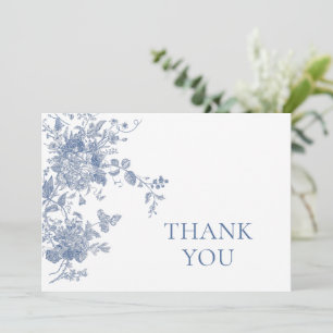Carte De Remerciements Victorian Dusty Blue French Garden Floral Mariage
