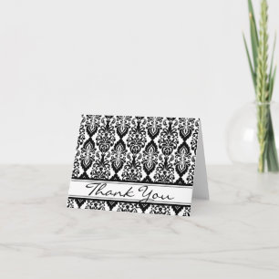 Carte De Remerciements Victorien Tendance Broderie en Dentelle de Damas N