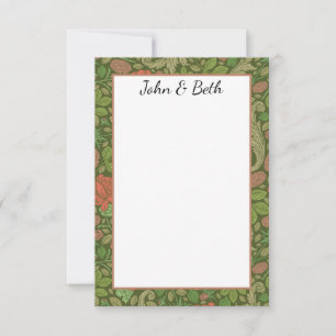 Carte De Remerciements Victorienne Vintage Roses rouges Filles roses